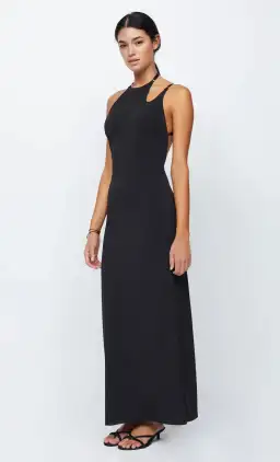 Bec & Bridge Zadie Asym Maxi Cut Out Strap Halter Open Back Dress Black Size AU 8 for rent on The Volte - image 2