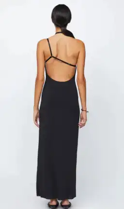 Bec & Bridge Zadie Asym Maxi Cut Out Strap Halter Open Back Dress Black Size AU 8 for rent on The Volte - image 3