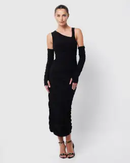 Mossman Defy Midi Dress Black Size 10