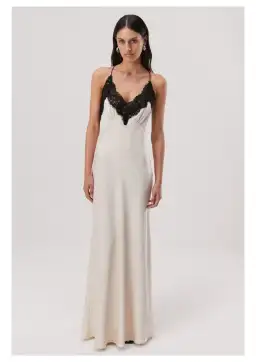 Misha Eanna Maxi Dress Champagne Size 6