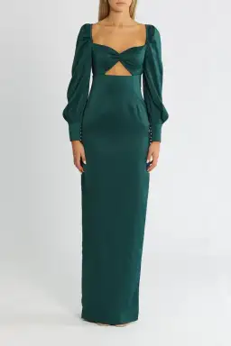 Elle Zeitoune Sweetheart Maxi Dress in Forest Green Size 8