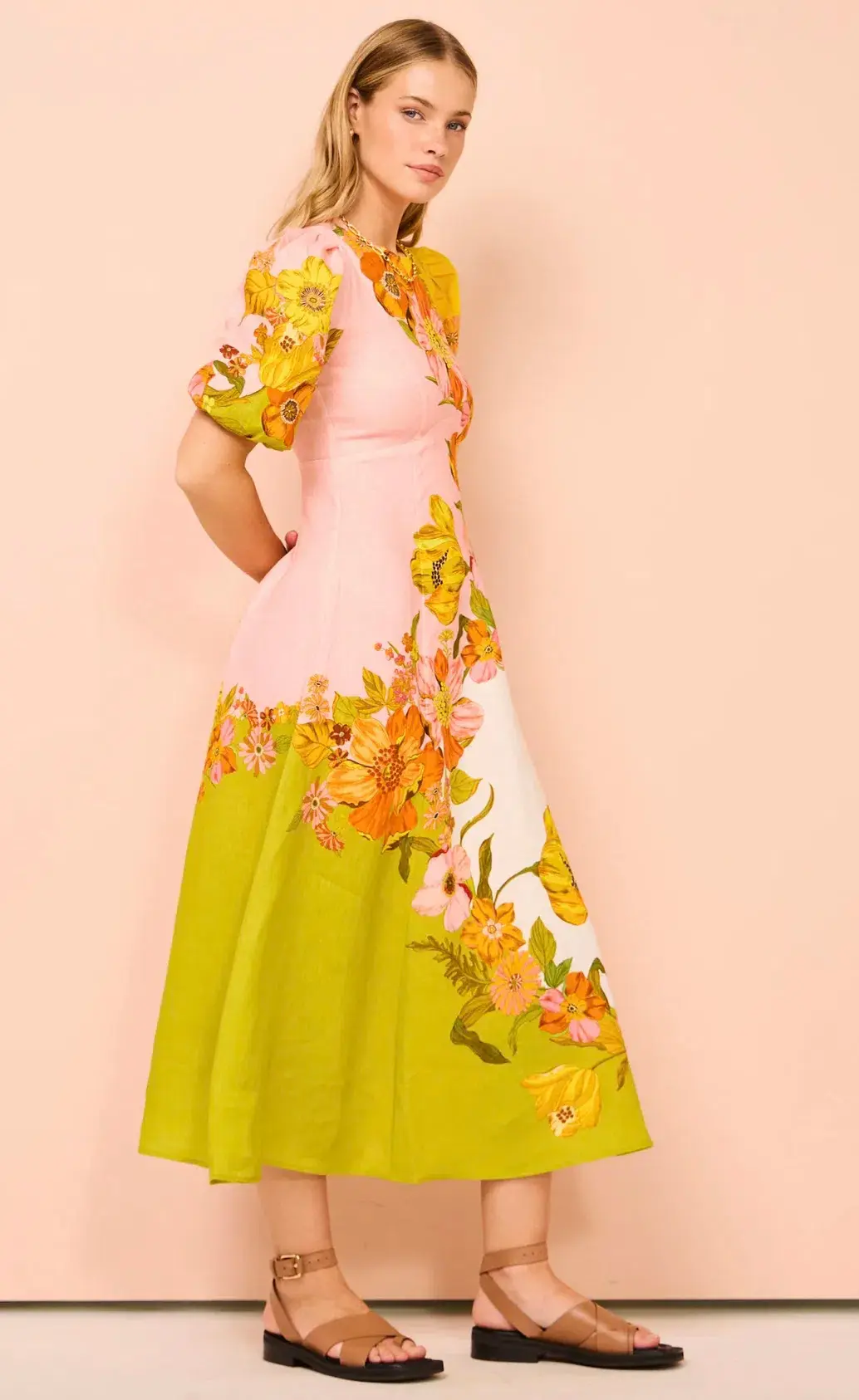 Alemais Silas Midi Dress Floral Size AU 16 for rent on The Volte - main image