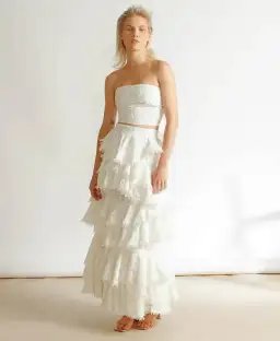 Ixiah the Label Carmellia Bandeau and Skirt Set Ivory Size 8