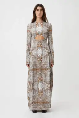 Camilla and Marc Ada Long Sleeve Printed Maxi Dress in Ada Print Size 8