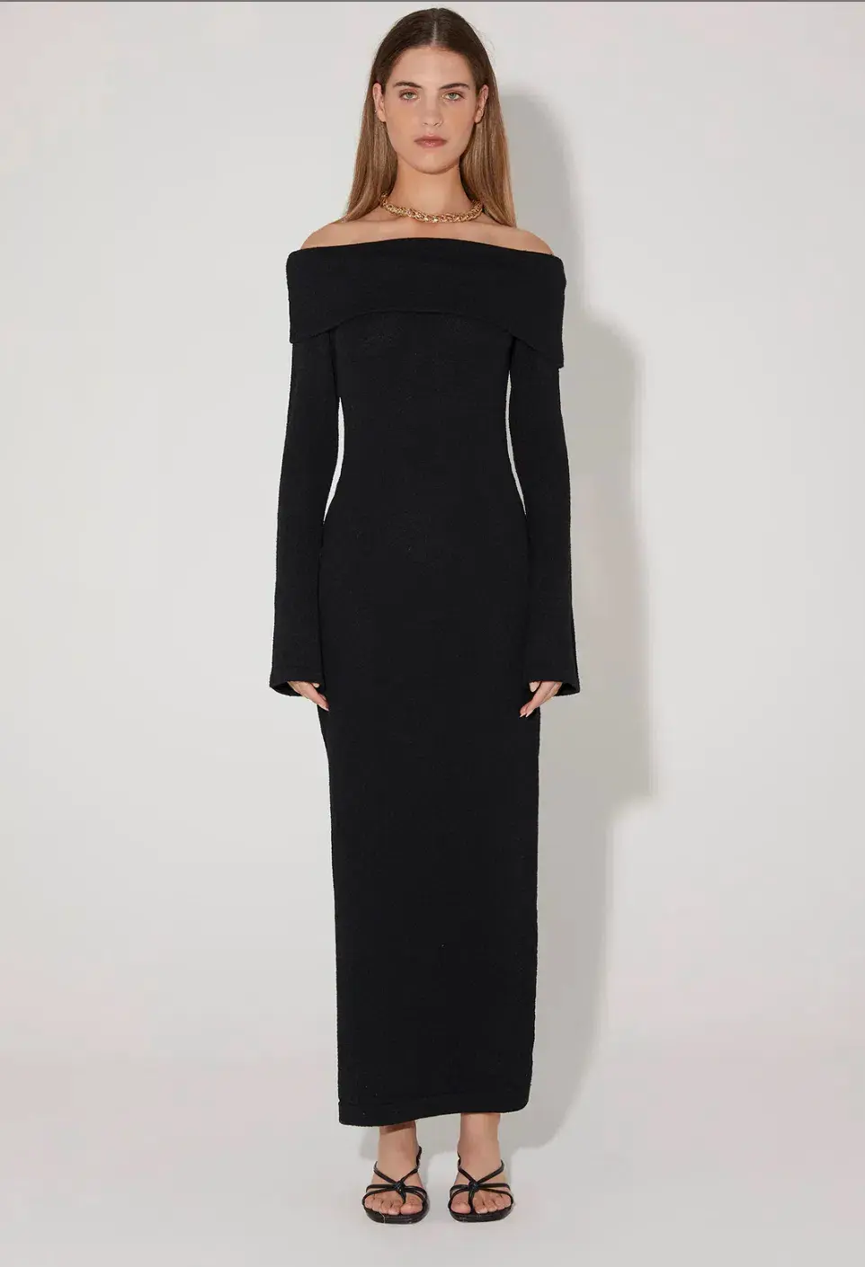 Hansen and Gretel Belair Knit Midi Dress Black Size S/ Au 8 for rent on The Volte - main image