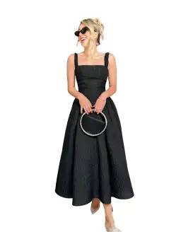 Rachel Gilbert Sophy Strap Midi Dress in Black Size 3 / Au 12 for rent on The Volte - image 1