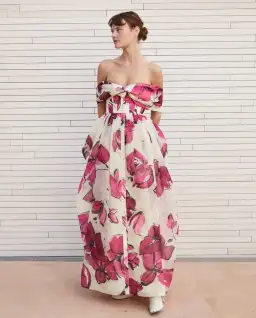 Aje Cordelia Corseted Maxi Dress in Falling Florals Size 8