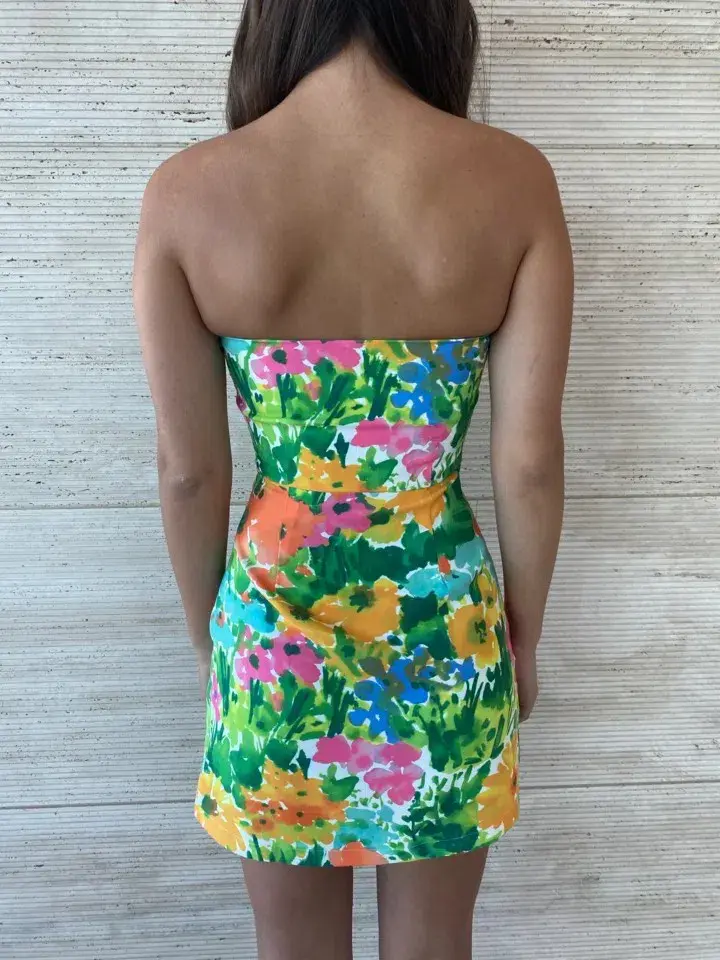 With Jean Lala Mini Dress in Splice Floral Size XS / AU 6 for rent on The Volte - main image