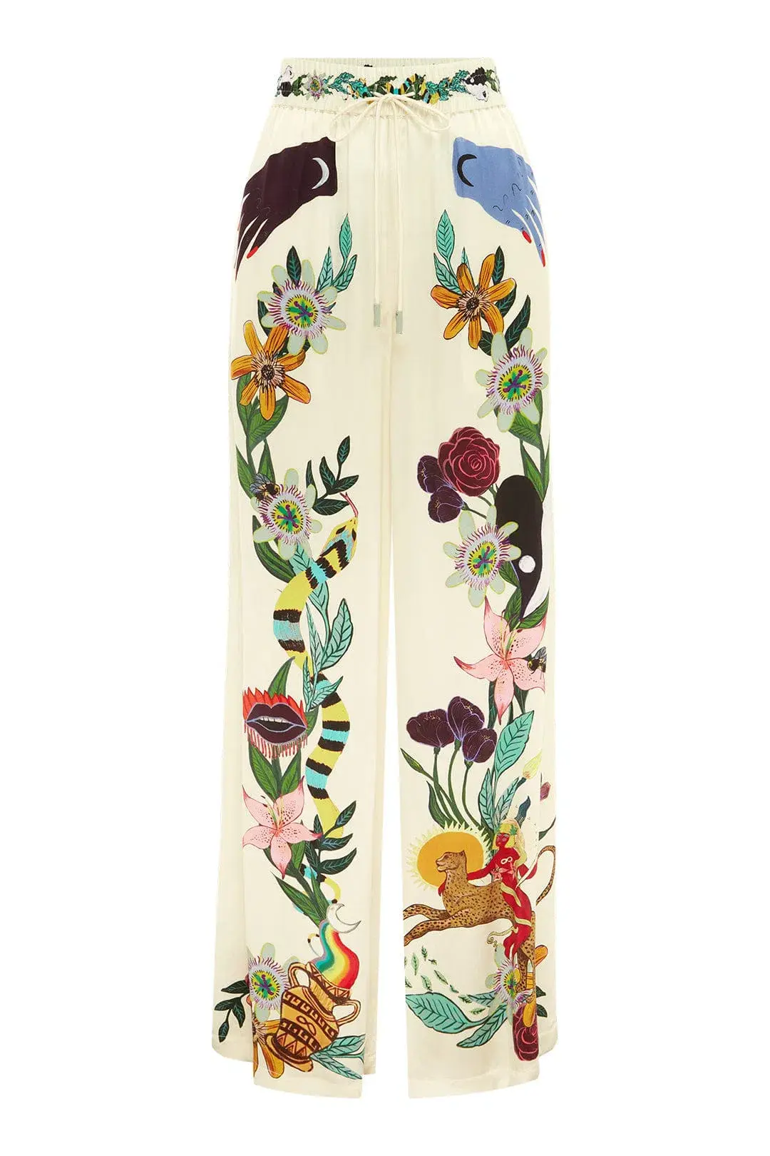 Alemais Meagan Oversized Silk Shirt and Pant Set Print Size 8 for rent on The Volte - main image