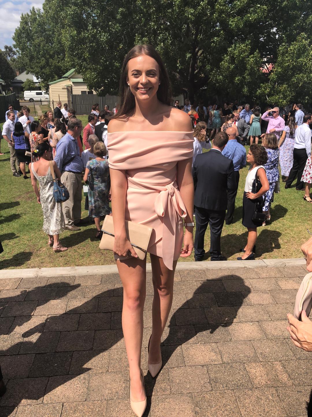 Bec & Bridge Marvellous Mini Dress Peach Size 10 for rent on The Volte - main image