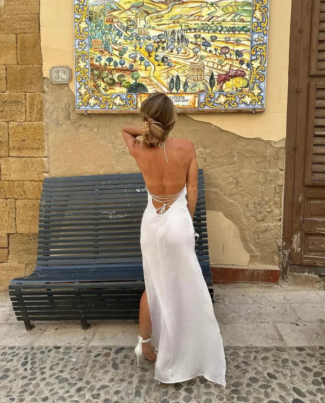 Leslie Amon Star Slip Maxi Dress in White Size M / AU 10 for rent on The Volte - main image