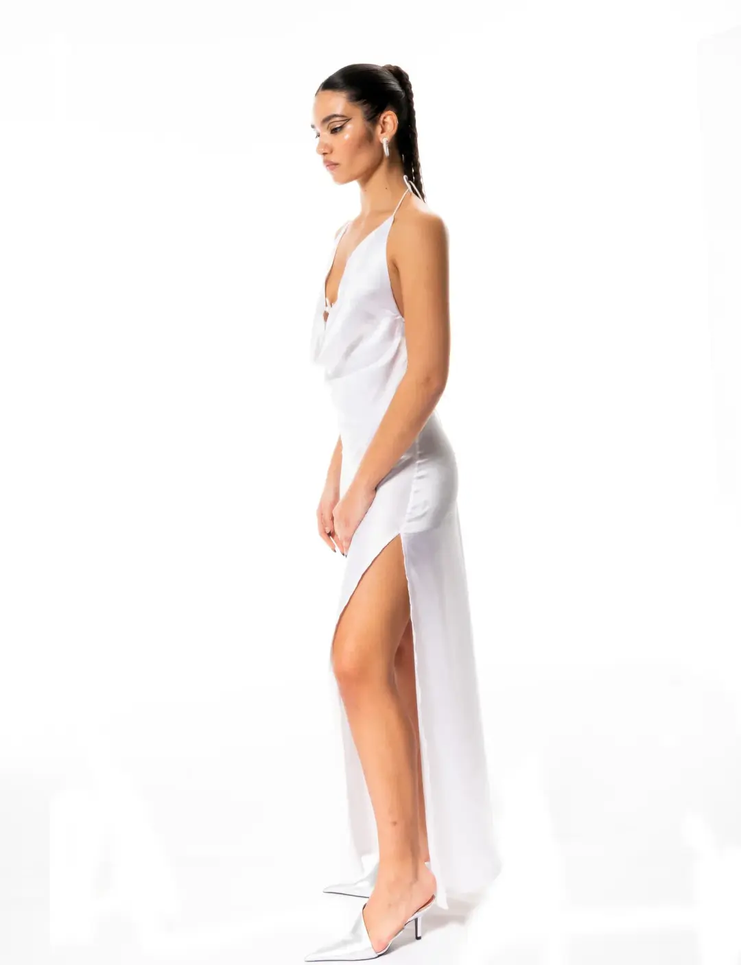 Leslie Amon Star Slip Maxi Dress in White Size M / AU 10 for rent on The Volte - main image