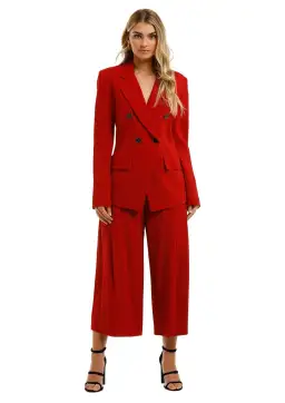 Ginger & Smart Equinox Jacket and Pant Set in Scarlet Red Size 16