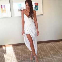 Zimmermann Sueded Silk Plunge Long Dress in Pearl White