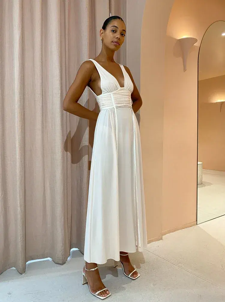 Bec & Bridge Gwen Maxi Dress in Shell Size 12 for rent on The Volte - main image