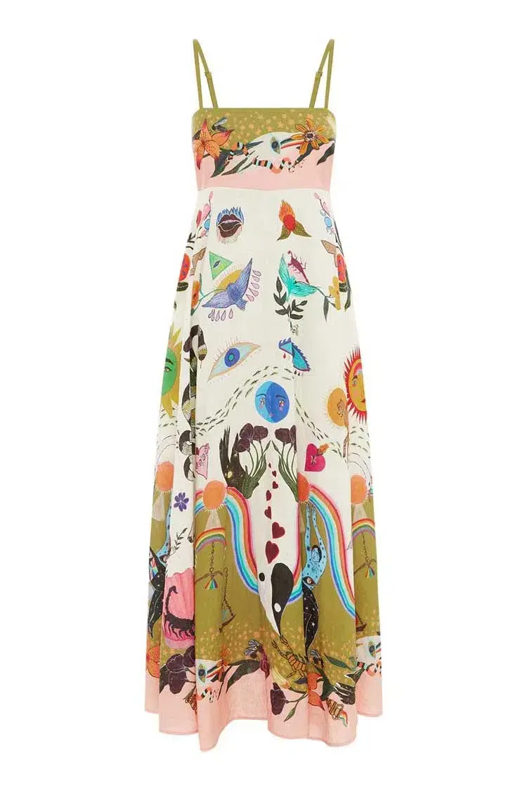 Alemais Evergreen Sundress Print Size 16 for rent on The Volte - main image