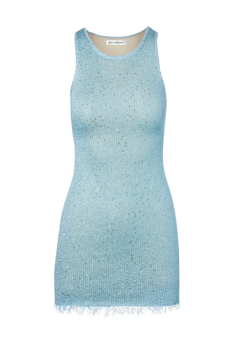 Asta Resort Natalia Mini Dress Baia Blue Size 6 for rent on The Volte - main image
