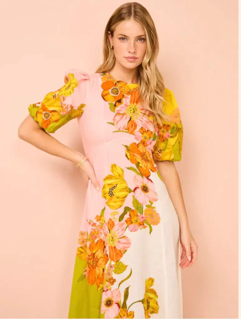 Alemais Silas Midi Dress In Multi Size 14 - Image 4