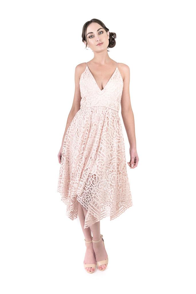 Nicholas Pink Floral Lace Ball Dress size 10 for rent on The Volte - main image