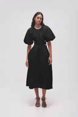 Aje Mimosa Cut Out Midi Dress Black Size 10 for rent on The Volte - image 1