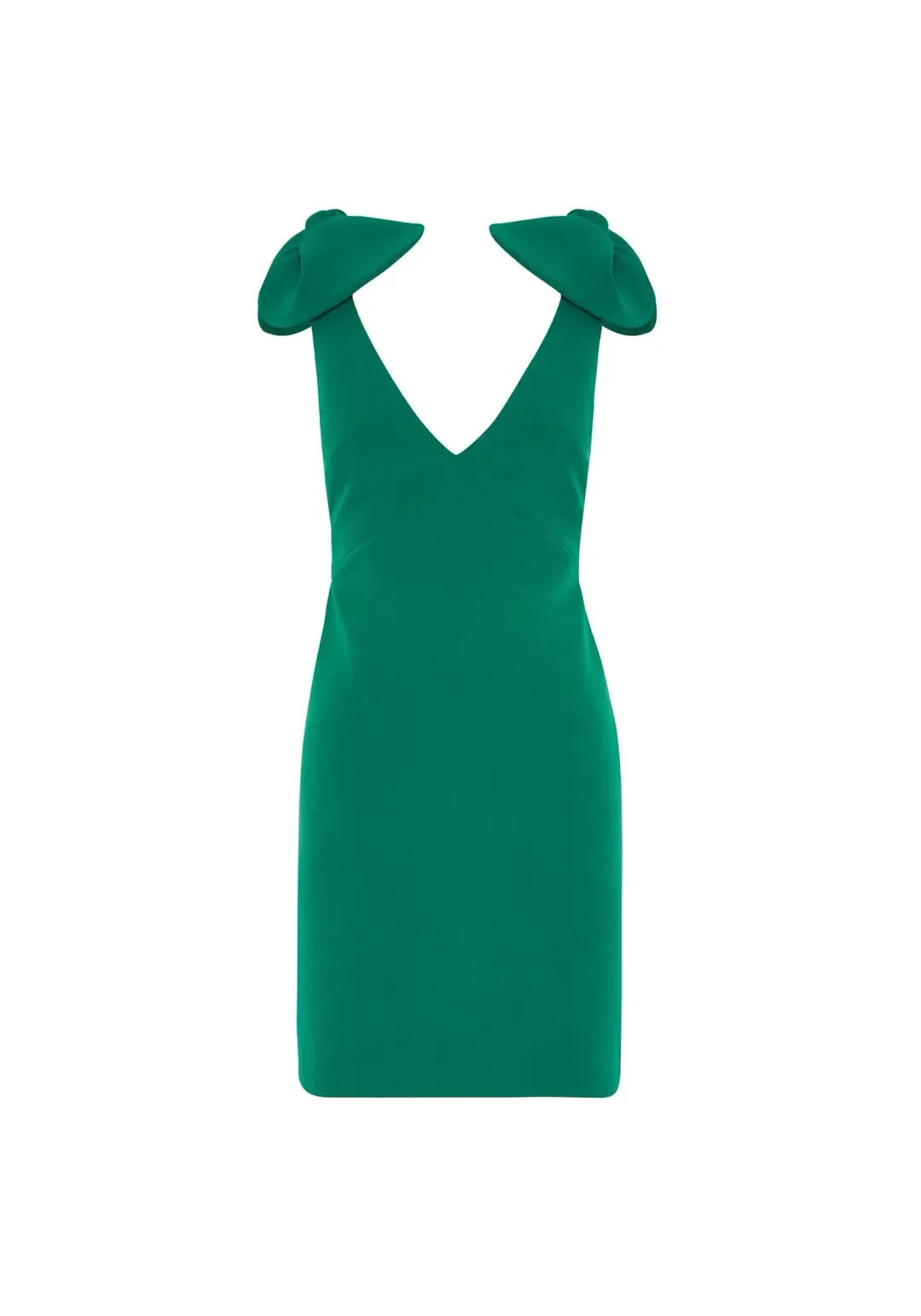 By Johnny V Plunge Bow Shoulder Mini Dress Green Size 8 for rent on The Volte - main image