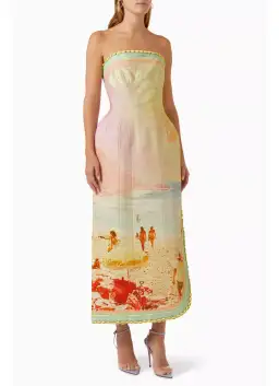 Zimmermann Coaster Structured Midi Dress Multi Print Size 3 / AU 14 for rent on The Volte - image 2