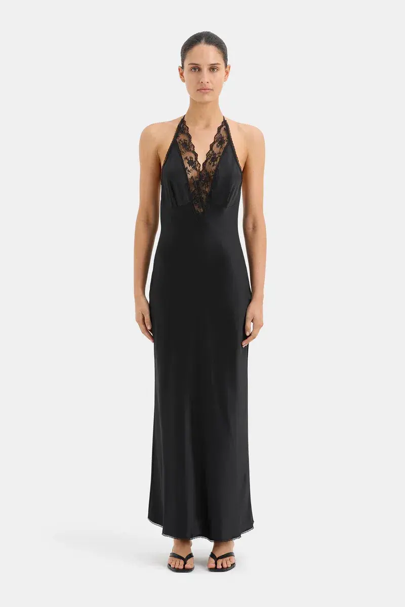 Sir the Label Aries Halter Gown Black Size 1 / AU 8 for rent on The Volte - main image