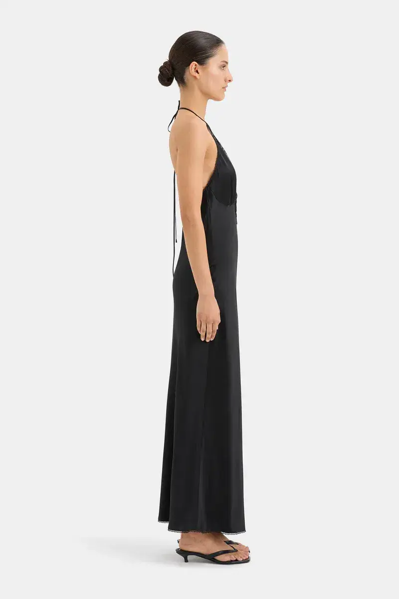 Sir the Label Aries Halter Gown Black Size 1 / AU 8 for rent on The Volte - main image