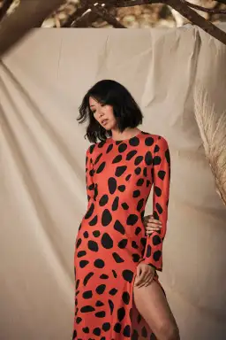 Ralf Studio Monument Dress Cheeta Rust Size 14 for rent on The Volte - image 2