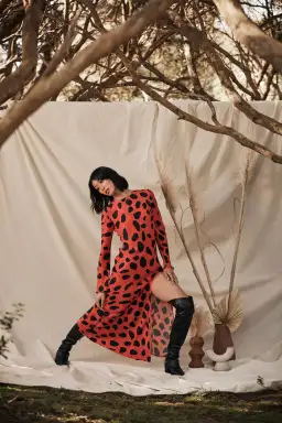 Ralf Studio Monument Dress Cheeta Rust Size 14 for rent on The Volte - image 1