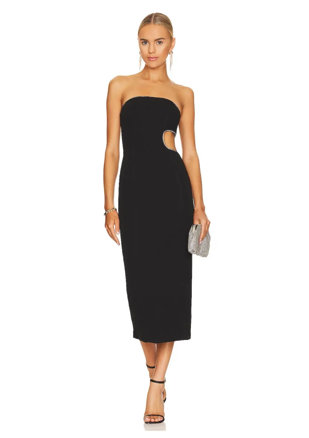 Misha Azzurra Midi Dress Black Size 6 for rent on The Volte - main image