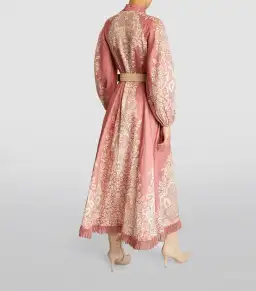 Zimmermann Pattie Fringed Midi Dress in Rose Baroque Floral Size 2 / AU 12 for rent on The Volte - image 3