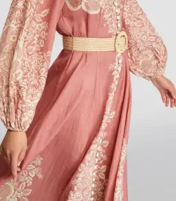 Zimmermann Pattie Fringed Midi Dress in Rose Baroque Floral Size 2 / AU 12 for rent on The Volte - image 2