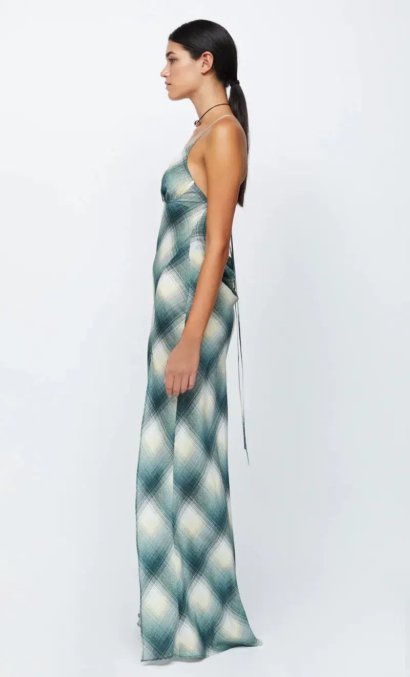 Bec & Bridge Edie Split Maxi Dress Teal Multi Size 8 - Image 2