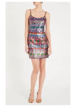 Rebecca Valance Tatiana Scoop Mini Dress in Multi Size 12 for rent on The Volte - image 1