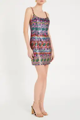 Rebecca Valance Tatiana Scoop Mini Dress in Multi Size 12 for rent on The Volte - image 2
