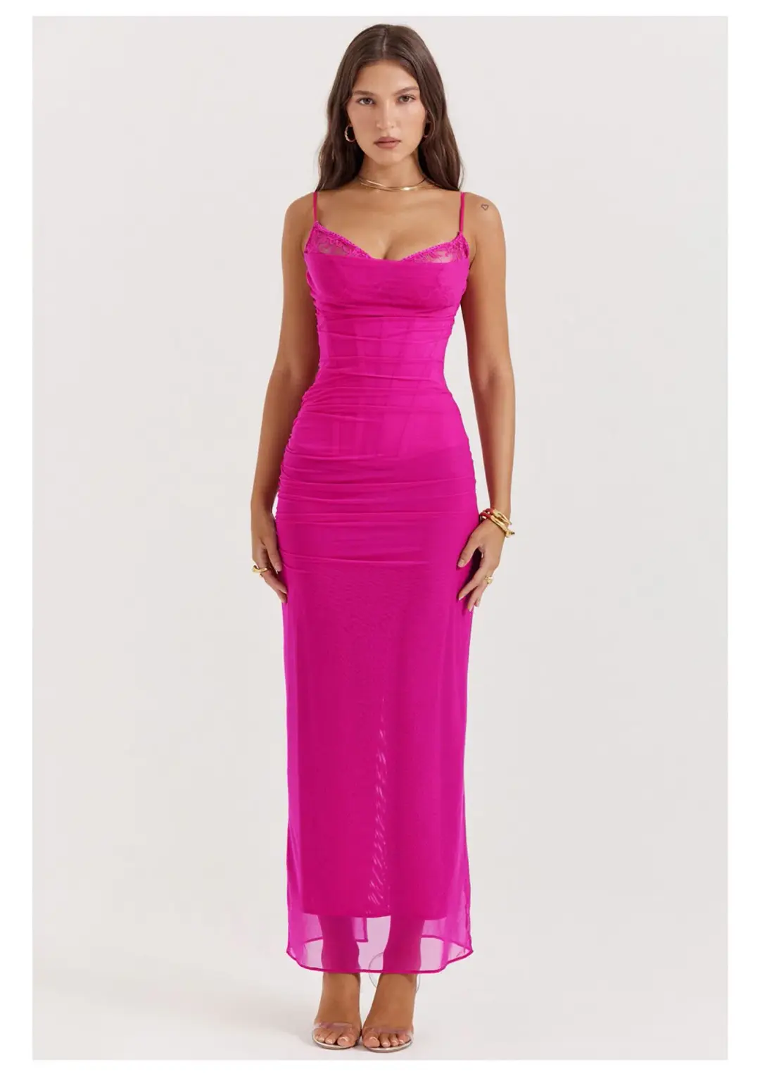 House of CB Nalini Maxi Dress Fuchsia Size XS / AU 6 (D-E Cup Size) for rent on The Volte - main image