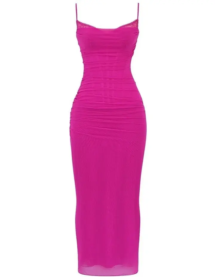 House of CB Nalini Maxi Dress Fuchsia Size XS / AU 6 (D-E Cup Size) for rent on The Volte - main image