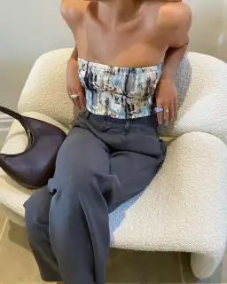 With Harper Lu Marble Boob Tube Top Print Multi Size 10 for rent on The Volte - image 2