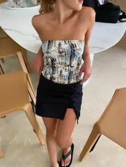 With Harper Lu Marble Boob Tube Top Print Multi Size 10 for rent on The Volte - image 1