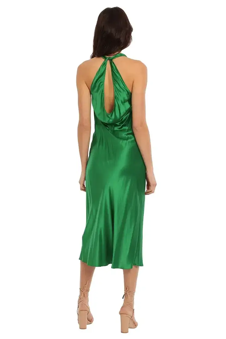 Ginia Lucia Knot Front Dress in Green Size 10 for rent on The Volte - main image