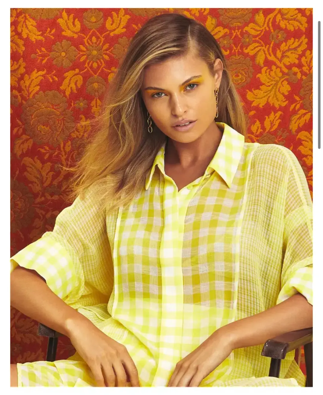 Alice Mccall She Blooms Blouse and Skirt Set Yellow Check Print Size 8 for rent on The Volte - main image