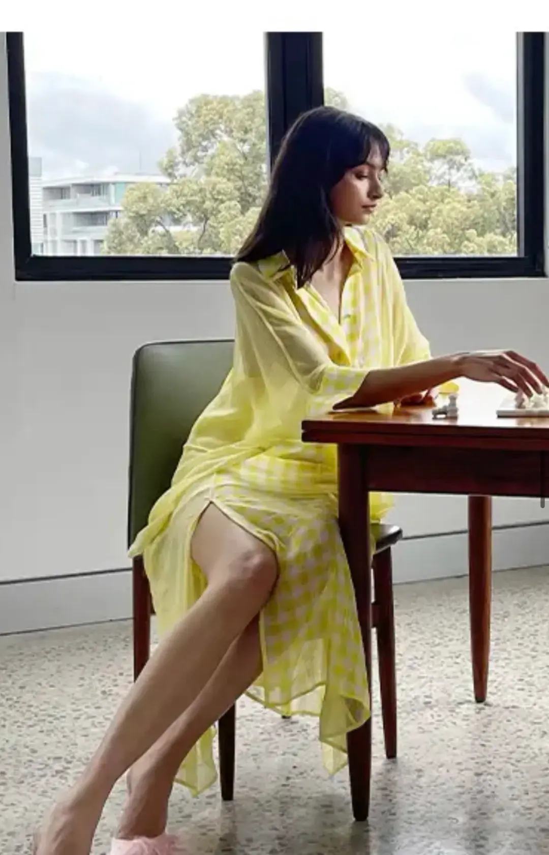 Alice Mccall She Blooms Blouse and Skirt Set Yellow Check Print Size 8 for rent on The Volte - main image