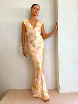 Bec & Bridge Indi V Maxi Dress in Floral Haze Size 8