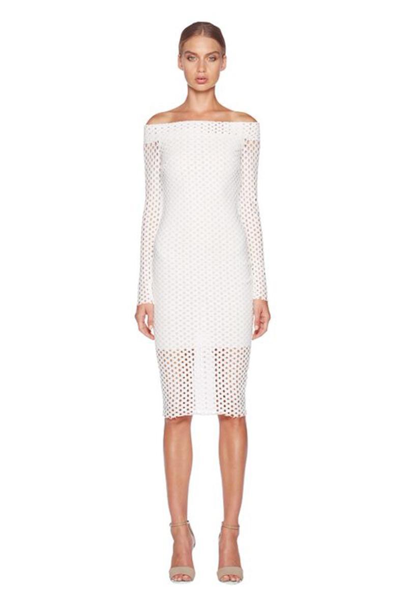 Bec & Bridge Coco Midi Dress White Size 8 - Image 3