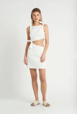 Sir the Label Ambroise Knot Mini Dress White Size 6 for rent on The Volte - image 1