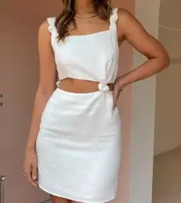 Sir the Label Ambroise Knot Mini Dress White Size 6 for rent on The Volte - image 3