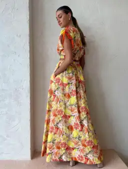 By Nicola Ahoy Top and Skirt Set in Citrus Print Size 8 for rent on The Volte - image 1