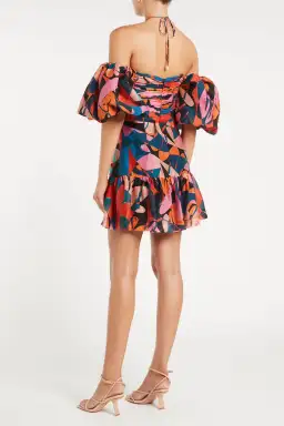 Rebecca Vallance Catalina Puff Sleeve Mini Dress Multi Size 14 for rent on The Volte - image 2