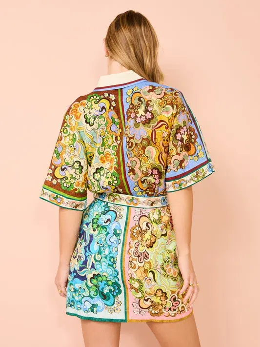 Alemais Evergreen Mini Dress Multi Size 8 for rent on The Volte - main image